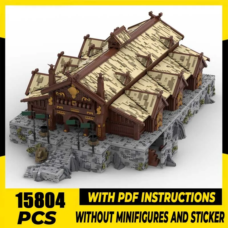 

Magic Rings Model Moc Building Blocks Golden Hall Model Technology Brick DIY Assembly Creative Model Construction Holiday Toys