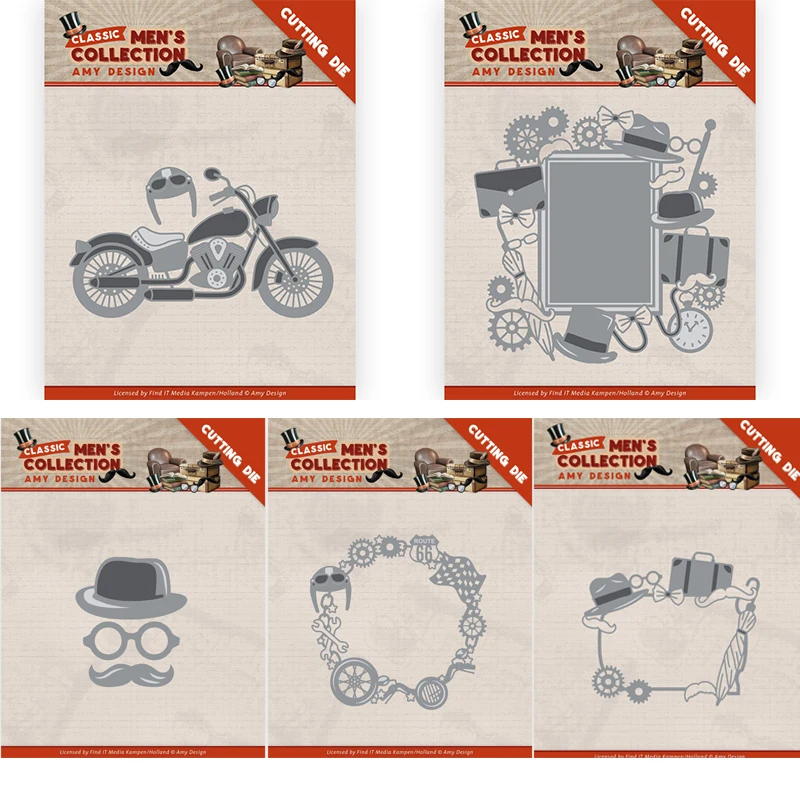 Piggy Craft metal cutting dies cut die mold Men's gentleman motorcycle Scrapbook paper craft knife mould blade punch stencil