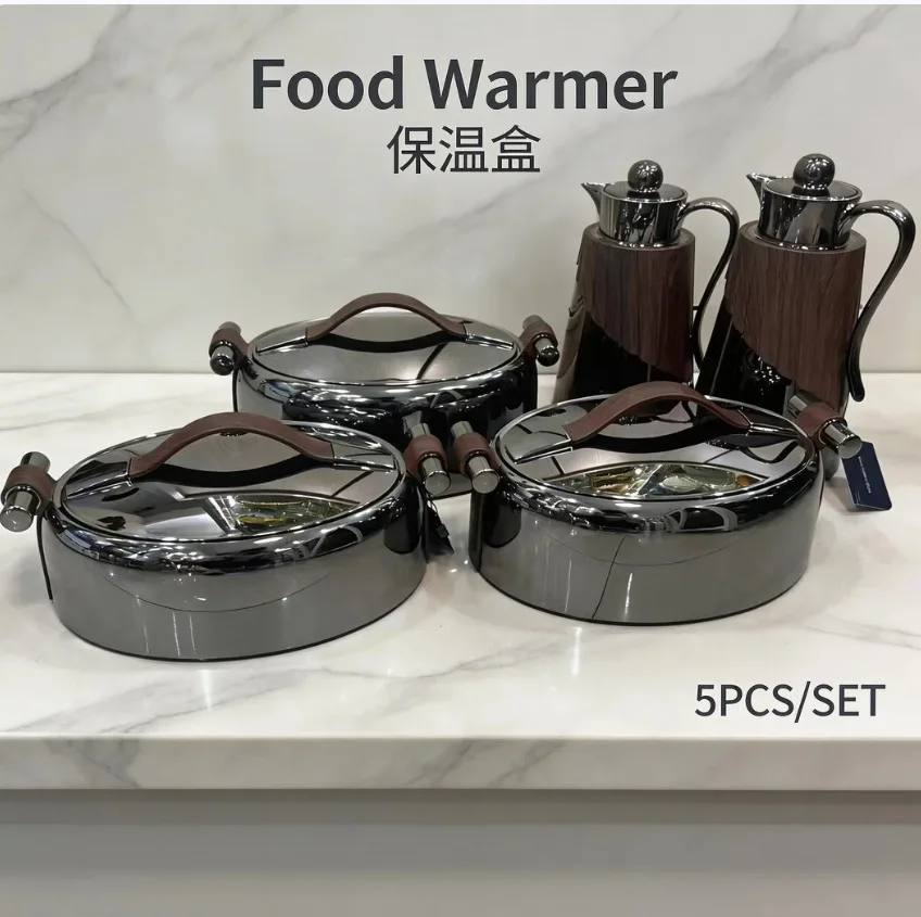 Cross-border Hot Selling Food Warmer Insulation Lunch Box with Pot Set 5PCS SET Insulation Tableware Insulation Box