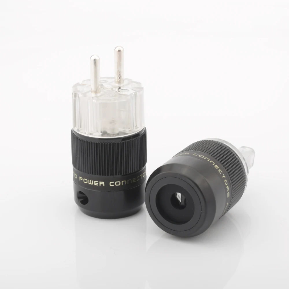 Enchufe de alimentación europeo Schuko de alta calidad, conector IEC macho y hembra, chapado en oro de 24K, chapado en plata de rodio, HIFI diy