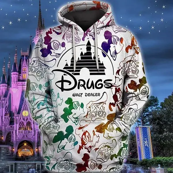 

2024 Disney Drugs Walt Dealer 3D Fashion and Leisure Hoodie For Men For Women Hoodie