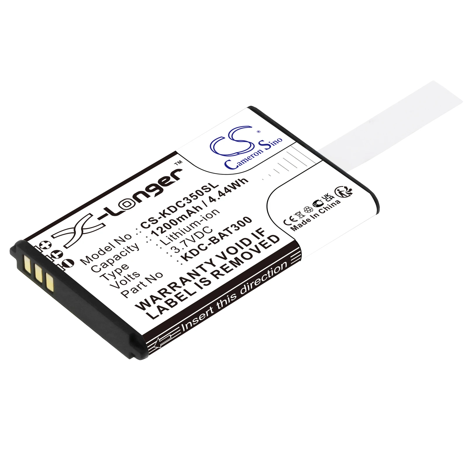 

Li-ion Barcode Scanner Battery for KOAMTAC, 3.7V 1200mAh, Compatible Models: KDC-300,KDC-250,KDC350R2,KDC-699200,KDC350L-OP