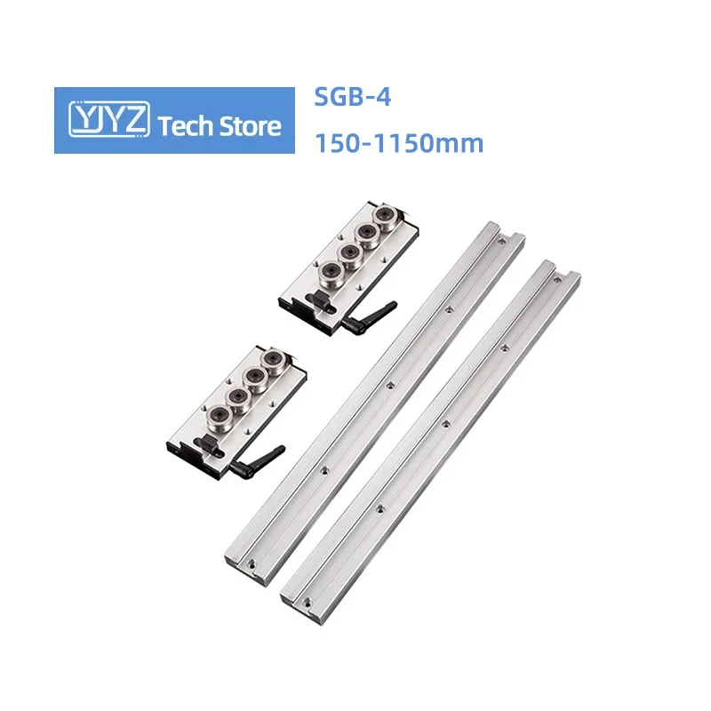 

2PCS Built-In Dual-Axis Rail Linear Guide SGR10/15/20/25/35/15N/20N Length 150mm-1150mm+2PCS SGB-4 Wheel Locking Slider