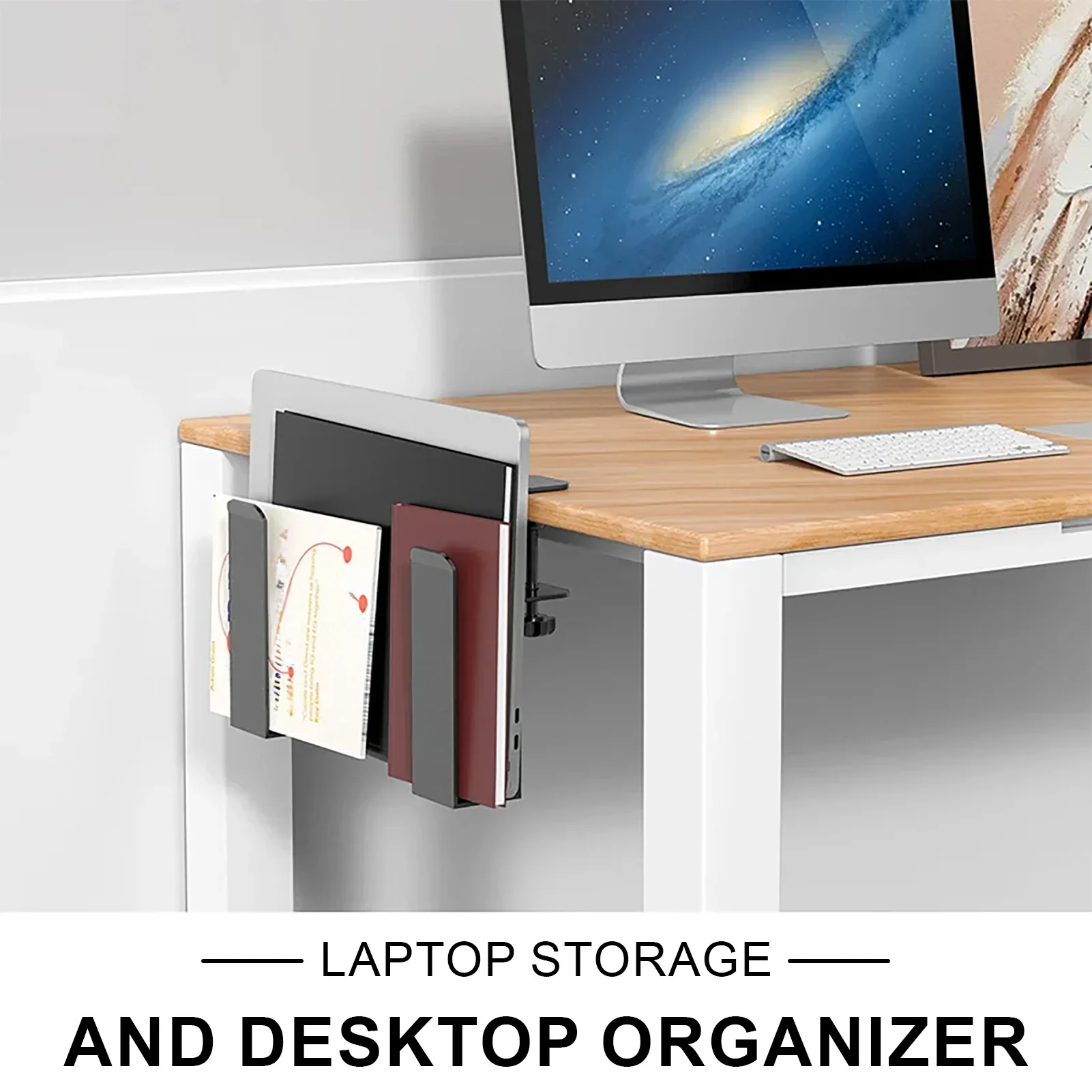 Adjustable Tablet Organizer Desktop Stand No Punch Laptop Cooling Stand Multifunctional Magazine Book File Organizer