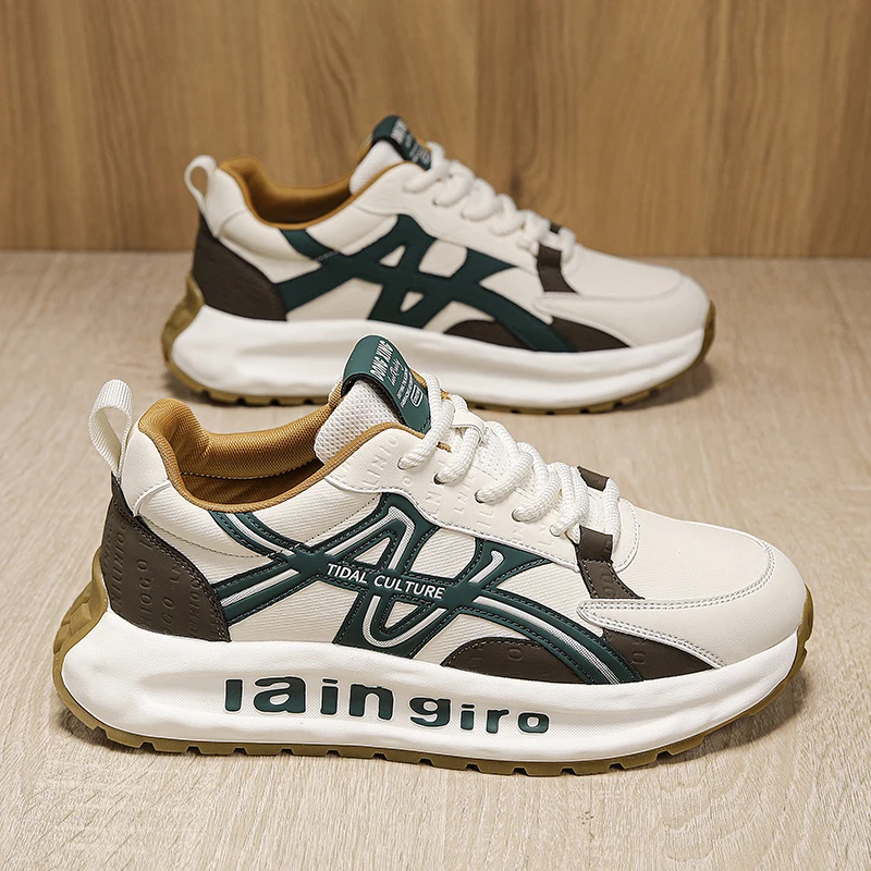 

Men's Casual Sports Shoes with Thick Sole – Multi-Functional Running Style, Lightweight Breathable Lining. Perfect for Outdoor A