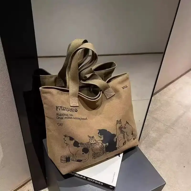 Women's Fashionable Canvas Tote Bag Spacious Durable Shoulder Bag for Work  Shoulder Handbag for Travel Shopping Beach