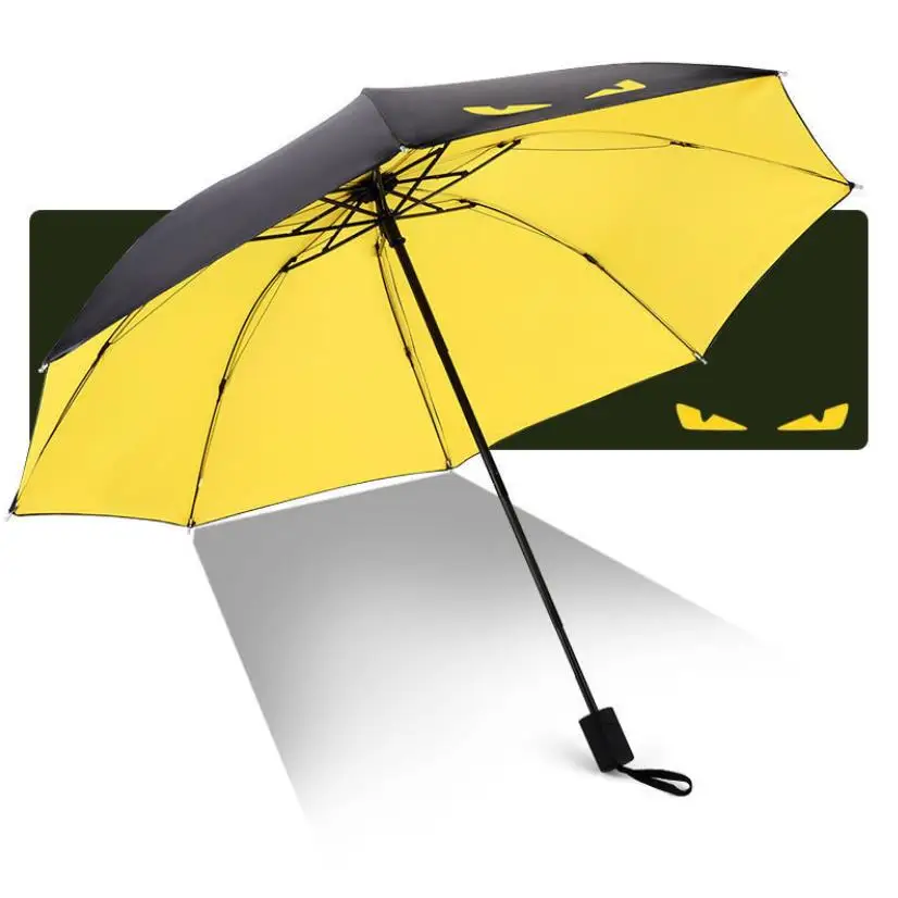 20PcsDevil's Eye Sun Umbrella Folding Umbrella Black Plastic Umbrella Automatic Umbrella Dual-use Sun protection Raining Shade