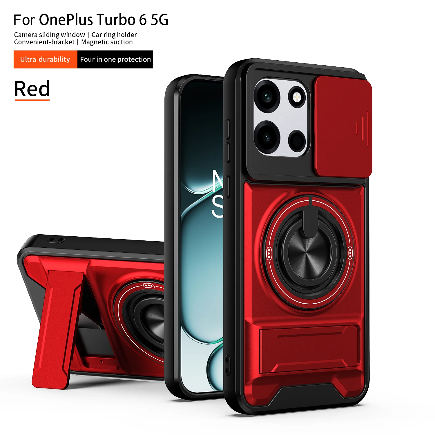 For OnePlus Nord 6 Case OnePlus Turbo 6 Cover 1+Turbo 6V  Magsafe Magnetic Fold Holder Military Armor Camera Protection Cover view 4