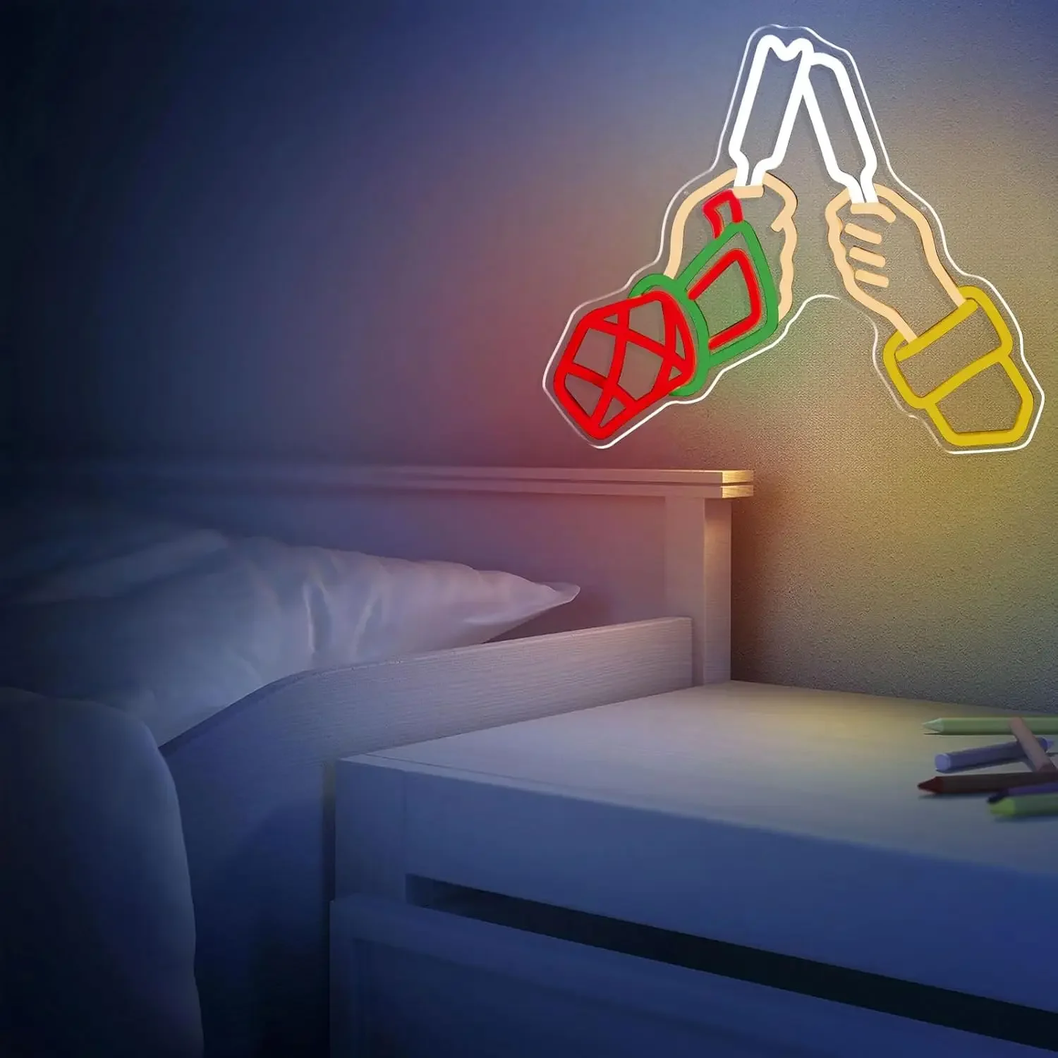 يهتف LED النيون تسجيل عكس الضوء USB ضوء النيون لغرفة الألعاب غرفة نوم بار نادي حفلة رجل كهف عيد ميلاد جدار ديكور هدايا لصديق