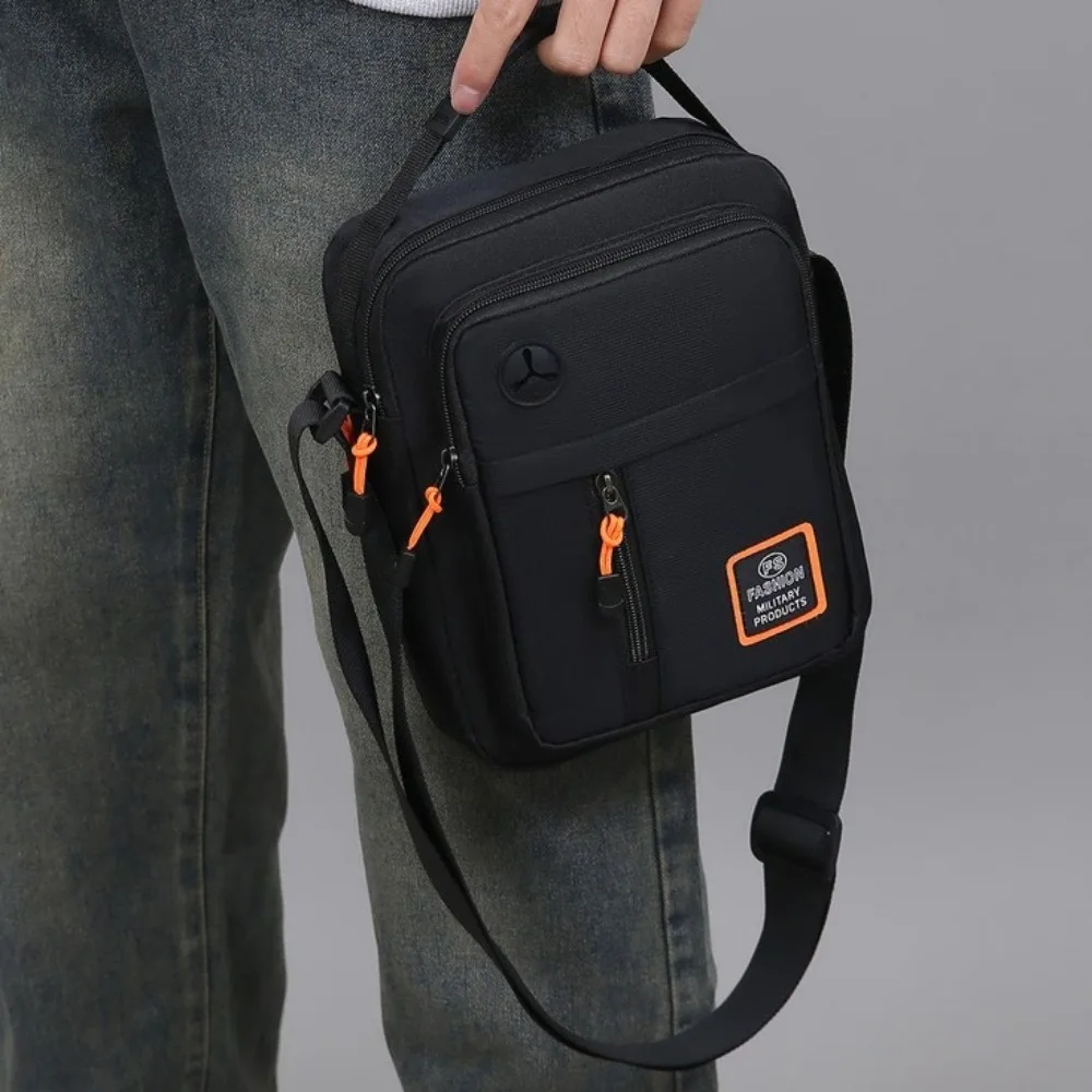 

Простая мужская сумка через плечо в стиле Оксфорд, большая вместительная водонепроницаемая деловая сумка для мужчин, квадратная нейлоновая сумка через плечо с несколькими карманами для работы