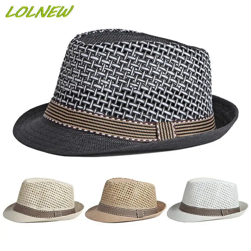 Straw Fedoras Hollow Top Jazz Hat Summer Bowler Sun Hats Cap Classic Version Hats Casual Beach Hat For Men Women