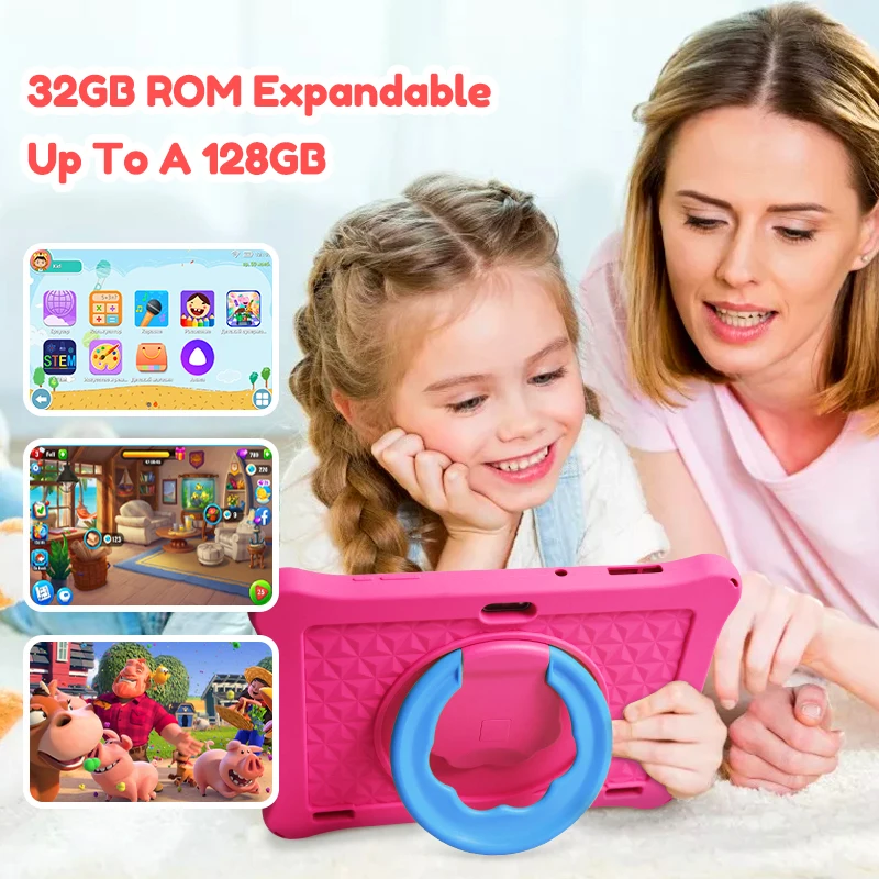 ATMPC 10.1 Inch Kids Tablet Android 14, 6GB RAM 32GB ROM, Eye Protection Screen, WiFi 6, iWawa Parental Control Tablet PC