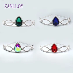 ZANLLOY Fashion Exquisite Colorful Crystal Crown Ladies Party Jewelry Princess Birthday Hair Band Bridal Wedding Hair Gift