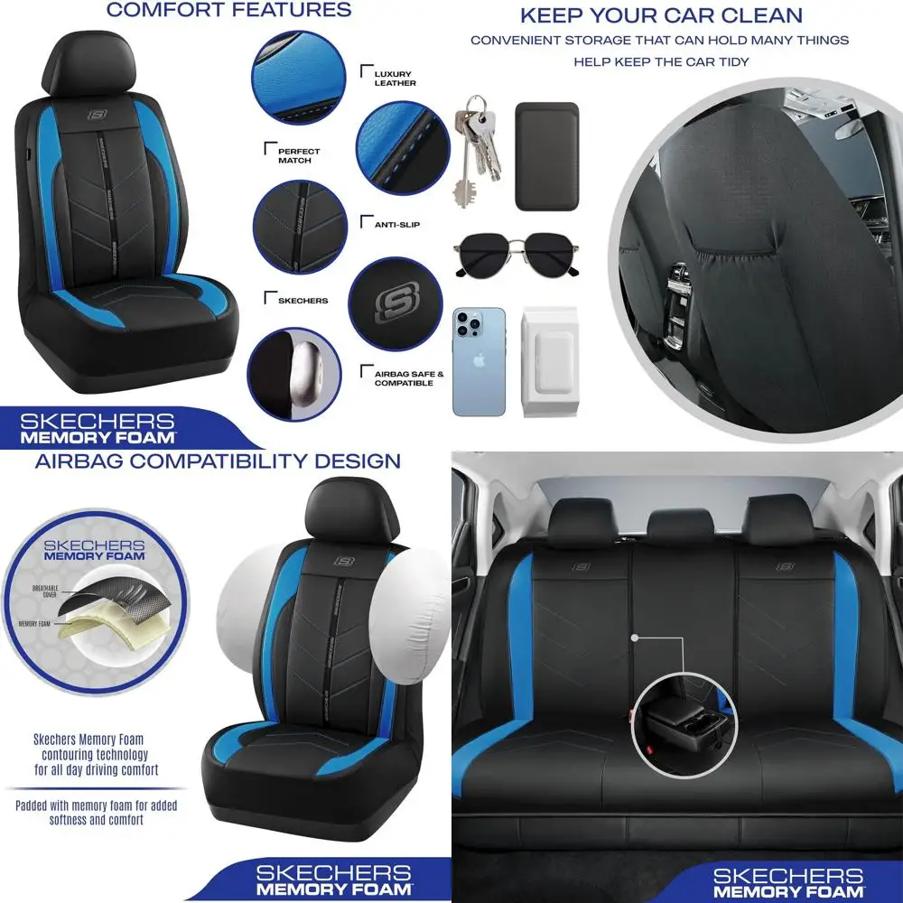 

Car Seat Covers,Luxury Faux Leather Seat Covers,Waterproof Anti Slip Car Seat ProtectorFull Set,Car Accessories Airbag Universal