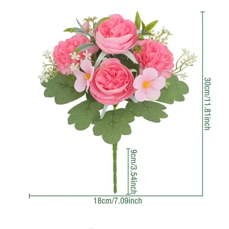 1 قطعة ورود كوبية حريرية ، زهرة اصطناعية لحفلات الزفاف ، باقة الزفاف ، ديكور المنزل وغرفة النوم ، مزهرية حديقة للخارجية #6