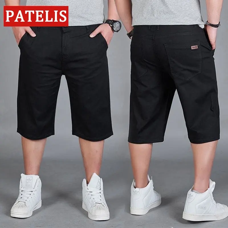 Pantaloncini neri Casual da uomo taglie forti pantaloni 3 quarti pantaloncini di grandi dimensioni per uomo 95-150kg