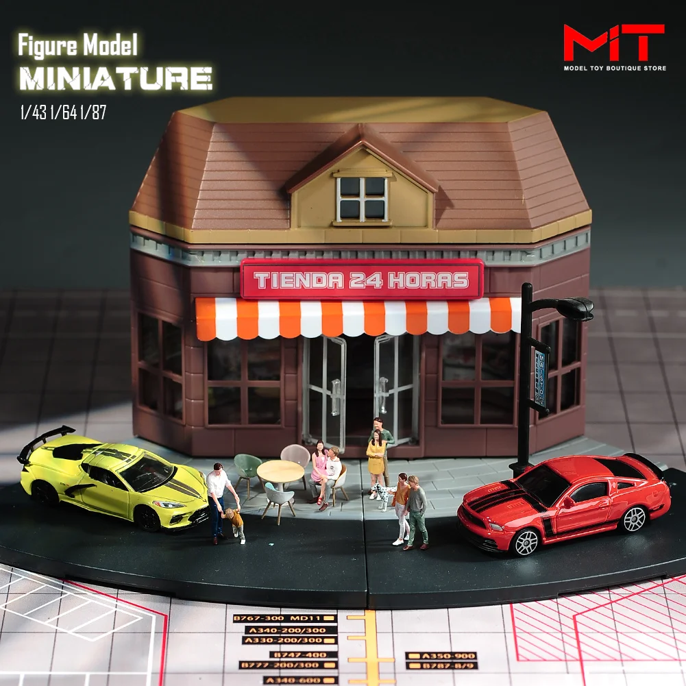Patung Miniatur 1/87 1/64 1/43 1/24 Pasangan Ayah dan Anak Figur Pemandangan Jalan DIY Alat Peraga Kreatif Hadiah Model Diorama