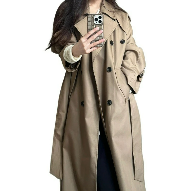 

Grey Trench Coat Women Mid Length 2026 New Style Early Spring Autumn Korean Style Small Stature Design British Style Outerwear