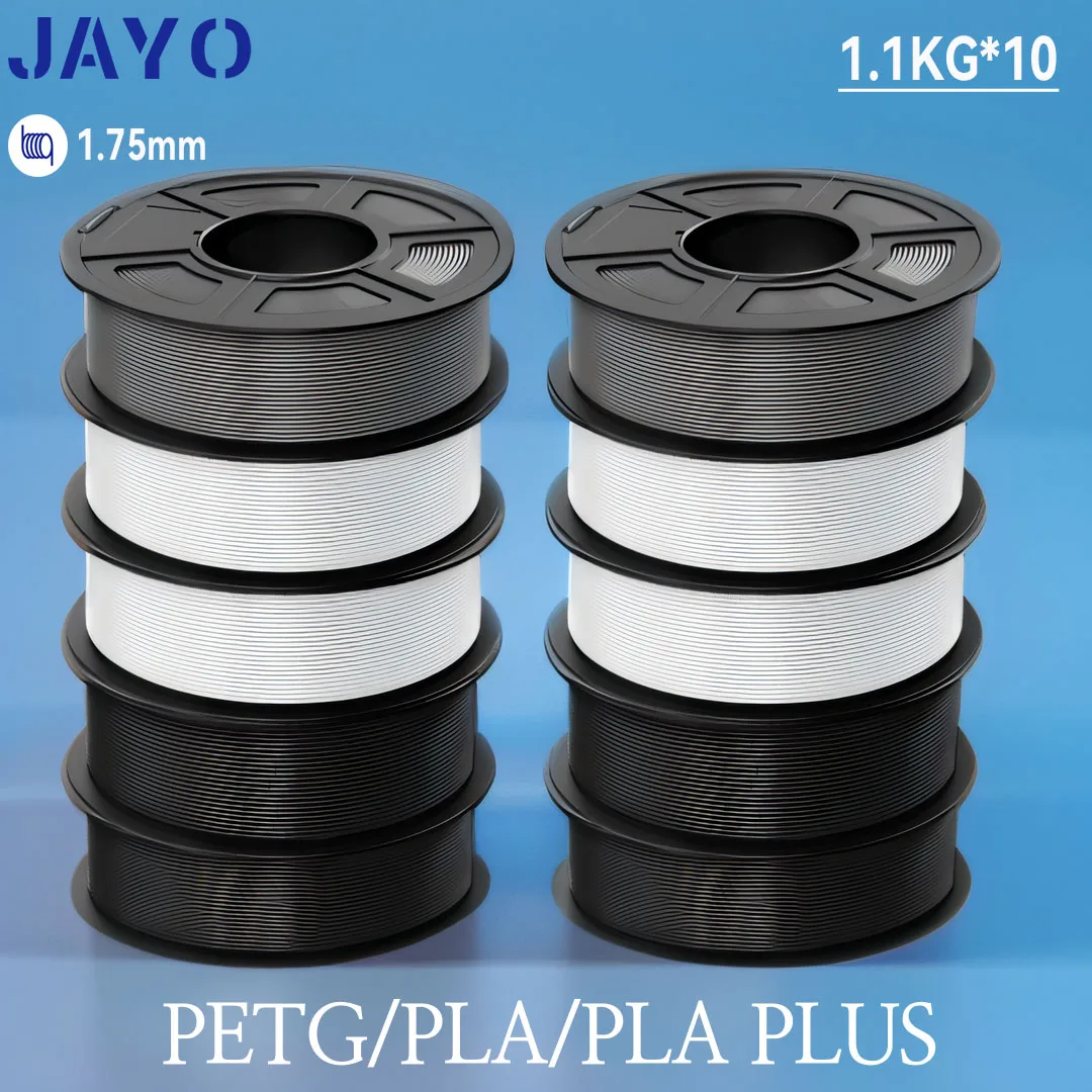 

JAYO 10 Rolls 3D PETG/PLA/PLA+ Mix-Color Filament 1.75mm Filament For Bambu FDM 3D Printer Neatly Wound 3D Printing Material