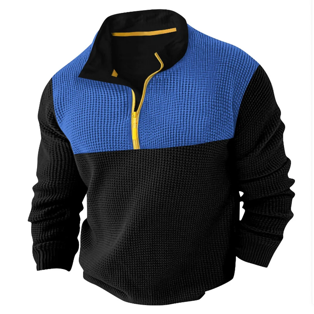 

Men's T-shirt Fake Two-piece Double-layer V-neck Spliced Shirt, Multi style Cotton Blend Outdoor Top