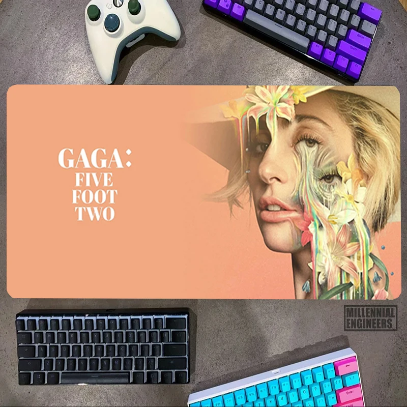 Famous Singer Lady Gaga Mouse Pad Keyboard Mousepad Gamer Office Accessories Desk Mat Big Mousepepad Gaming Mats Extended Large