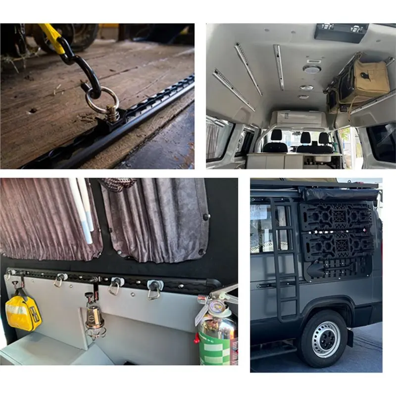 8 PCS L Track Single Stud Fitting With O Ring, L-Track Tie Down Bolts, Steel, For Trailer Cargo