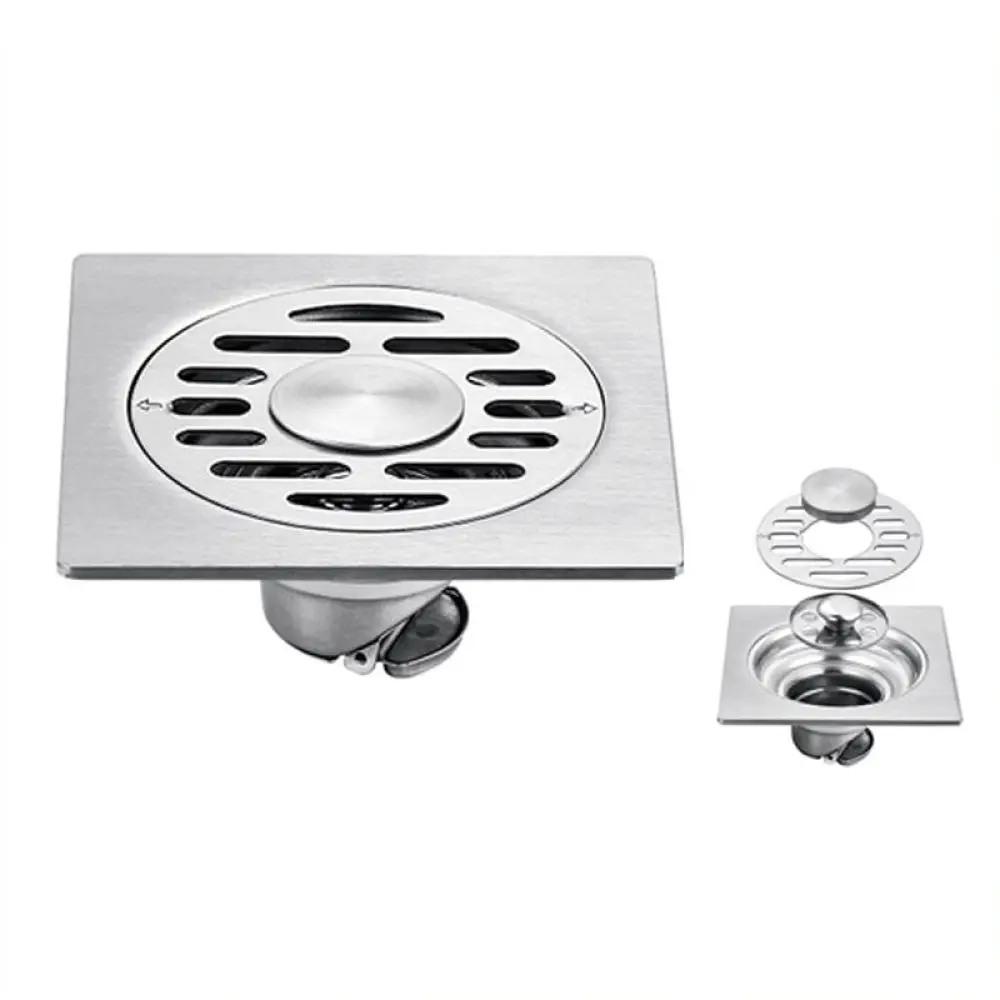 Stainless Steel Floor Drain For Bathroom Shower Anti Smell Waste Grate Brushed Deep Water Seal Deodorant Kitchen Sink Strainer