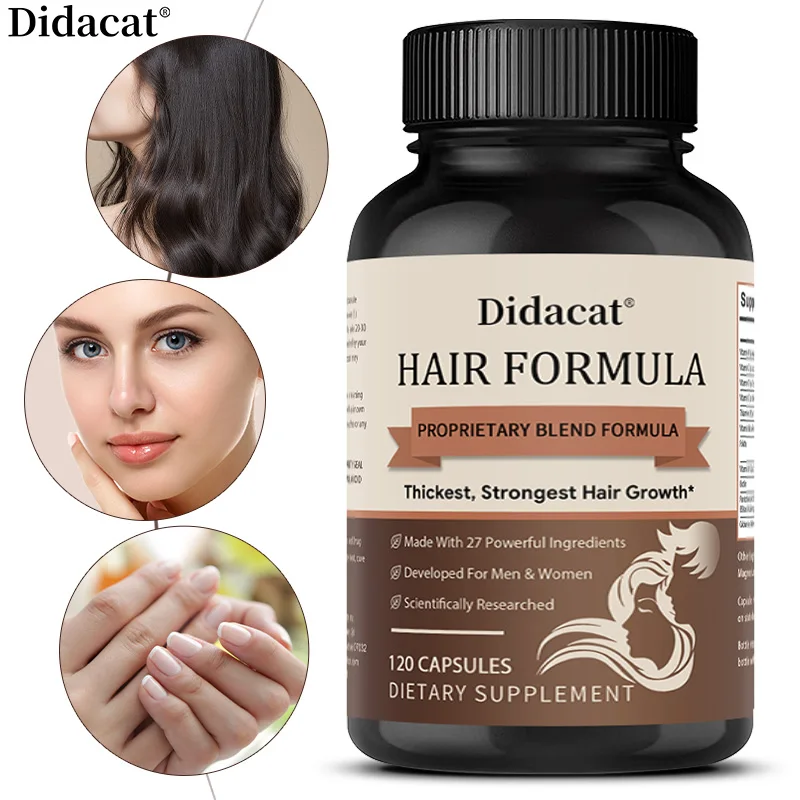 Hair Proprietary Blend Capsules Promote Healthy Nails, Hair and Skin To Support The Growth of The Thickest, Strongest Hair