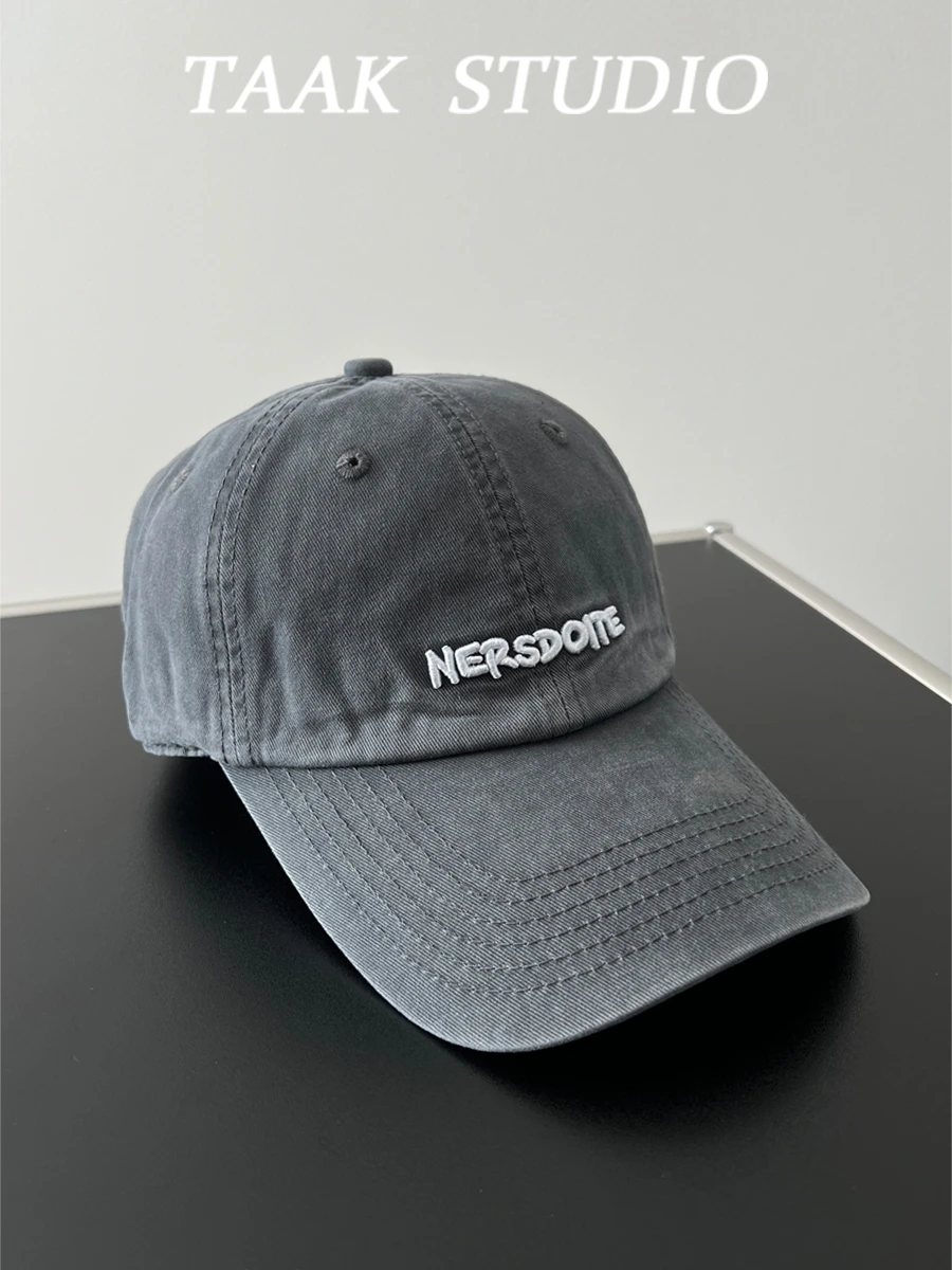 

Baseball hat female spring summer versatile street letter embroidery showing face small cap trendy man