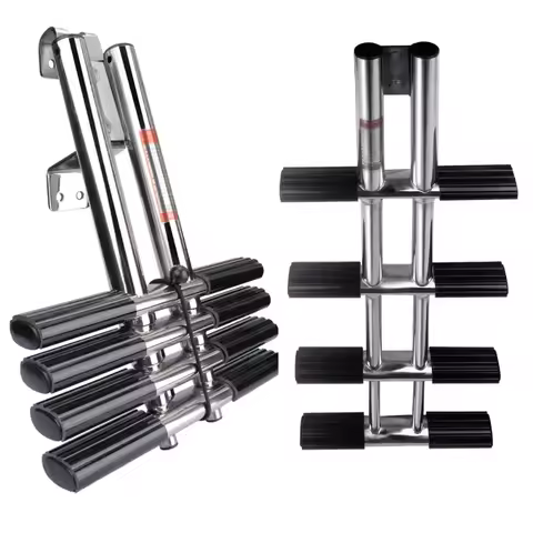 Marine stainless steel sewer ladder, yacht speedboat hidden folding telescopic ladder deck ladder
