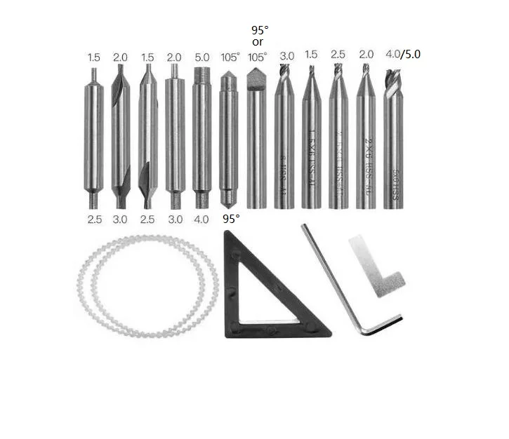 The Whole Set Milling Cutters With Spare Part For Vertical Key Cutting Machine Cutter Locksmith Tools Cutters Bits Steel Drill