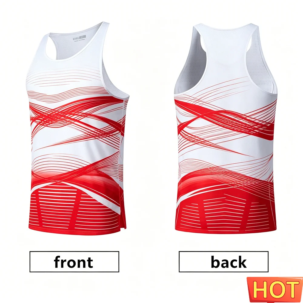 Marathon quick-dry tank top men striped Men's running vest Mesh breathable mens sleeveless T-shirt Men's y2k clothing tank tops