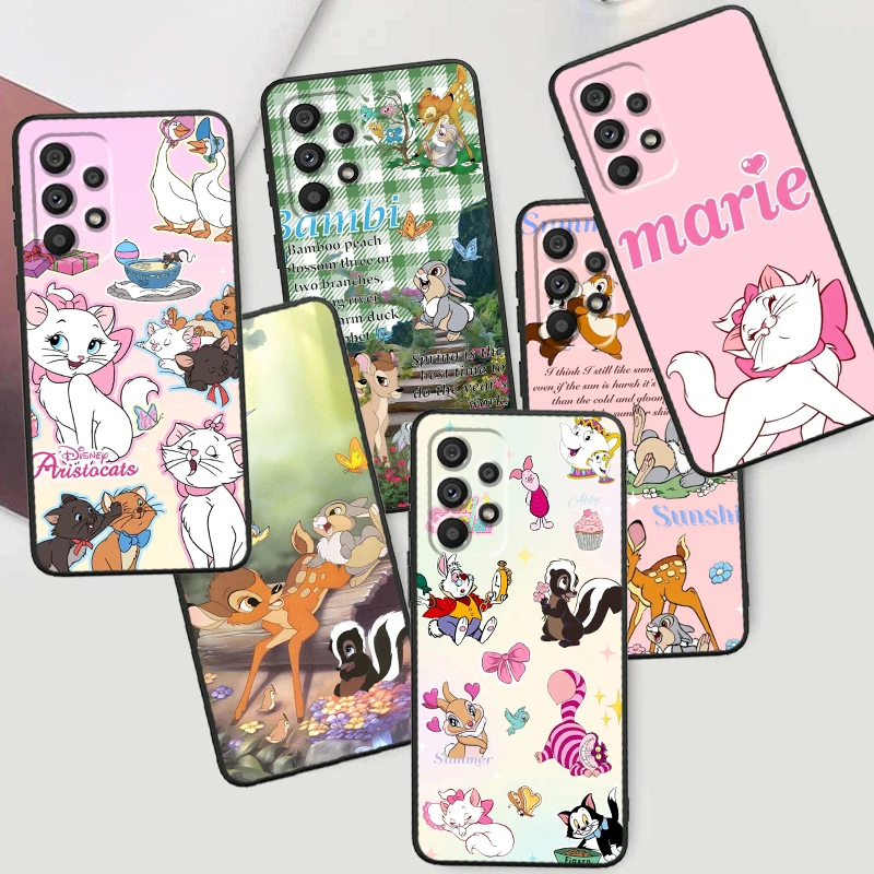 

Disney Deer Bambi Mary Cat For Samsung Note 20 10 Ultra Plus A31 A14 A12 A70 A34 A25 A04 A05 A15 A24 5G Black Funda Phone Case