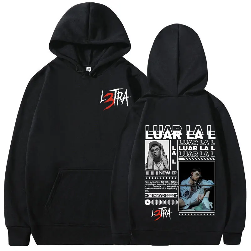 Rapper Luar La L L3TRA Album Hoodies Men Women Clothing Hip Hop Hooded Sweatshirts Fashion Casual Oversized Pullover Streetwear