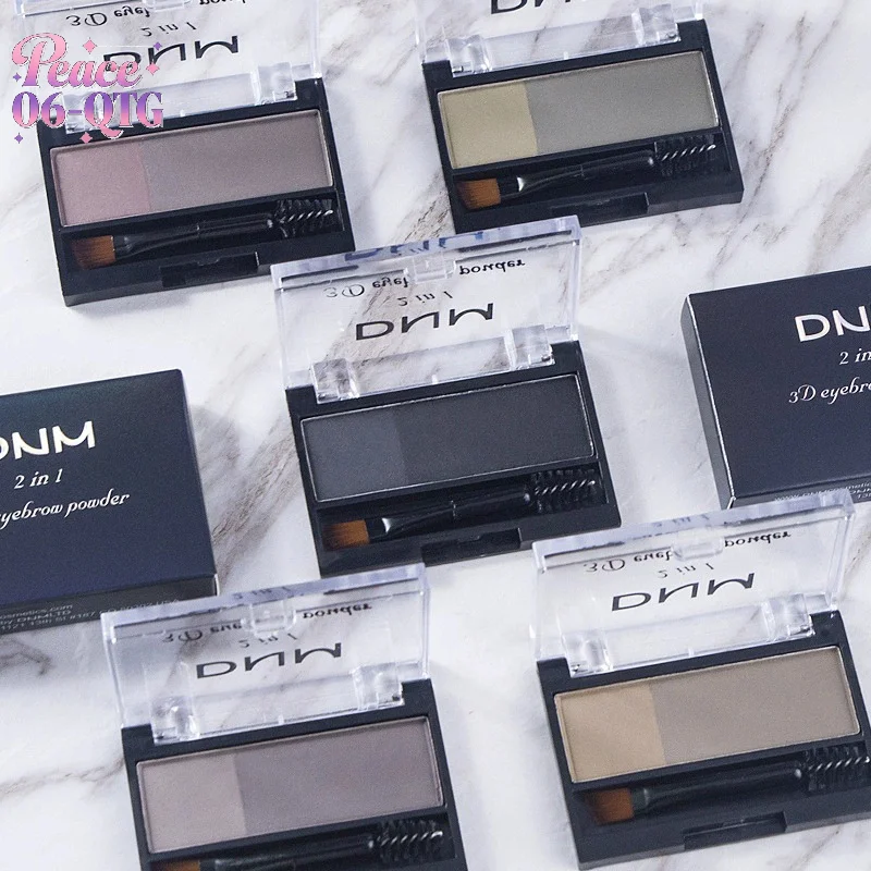 1 セットプロフェッショナルダブルカラー眉毛パウダーパレットスタンプ付き眉毛エンハンサーメイクアップシャドウ眉毛用眉パウダー