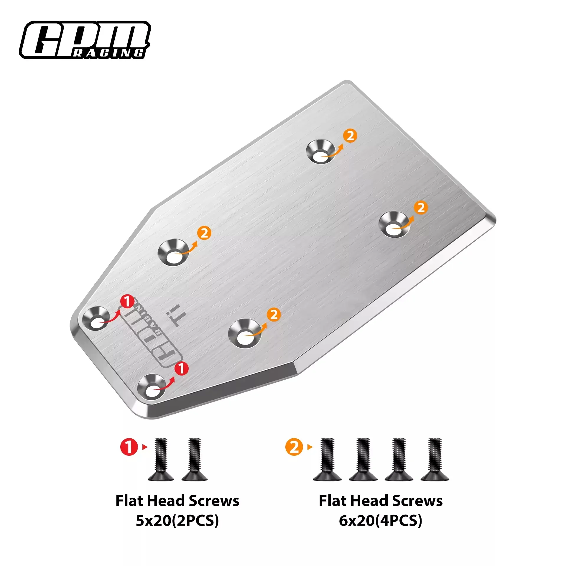 LOSI 1/5 5IVE-TE 3.0 titanium alloy rear bottom plate protective plate with a thickness of 5MM