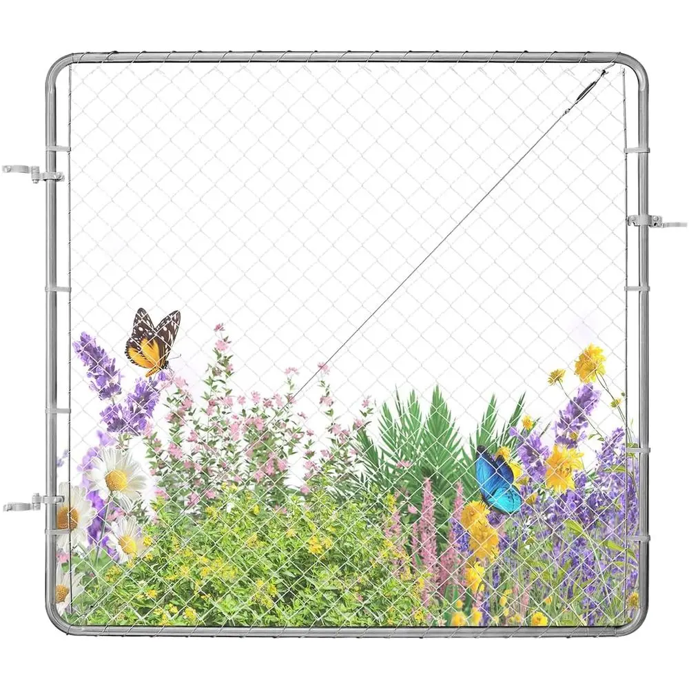 

Chain Link ence Gate, 70 x 72 in, Adjustable Chain Link ence Panel, Garden ence Gate Opening, Rust-Resistant Galvanized encing G
