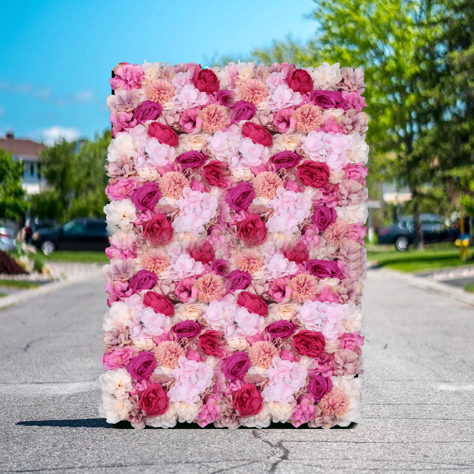 6 Pcs Flower Wall Panel Floral Backdrop - Flower Wall Decor 23.6