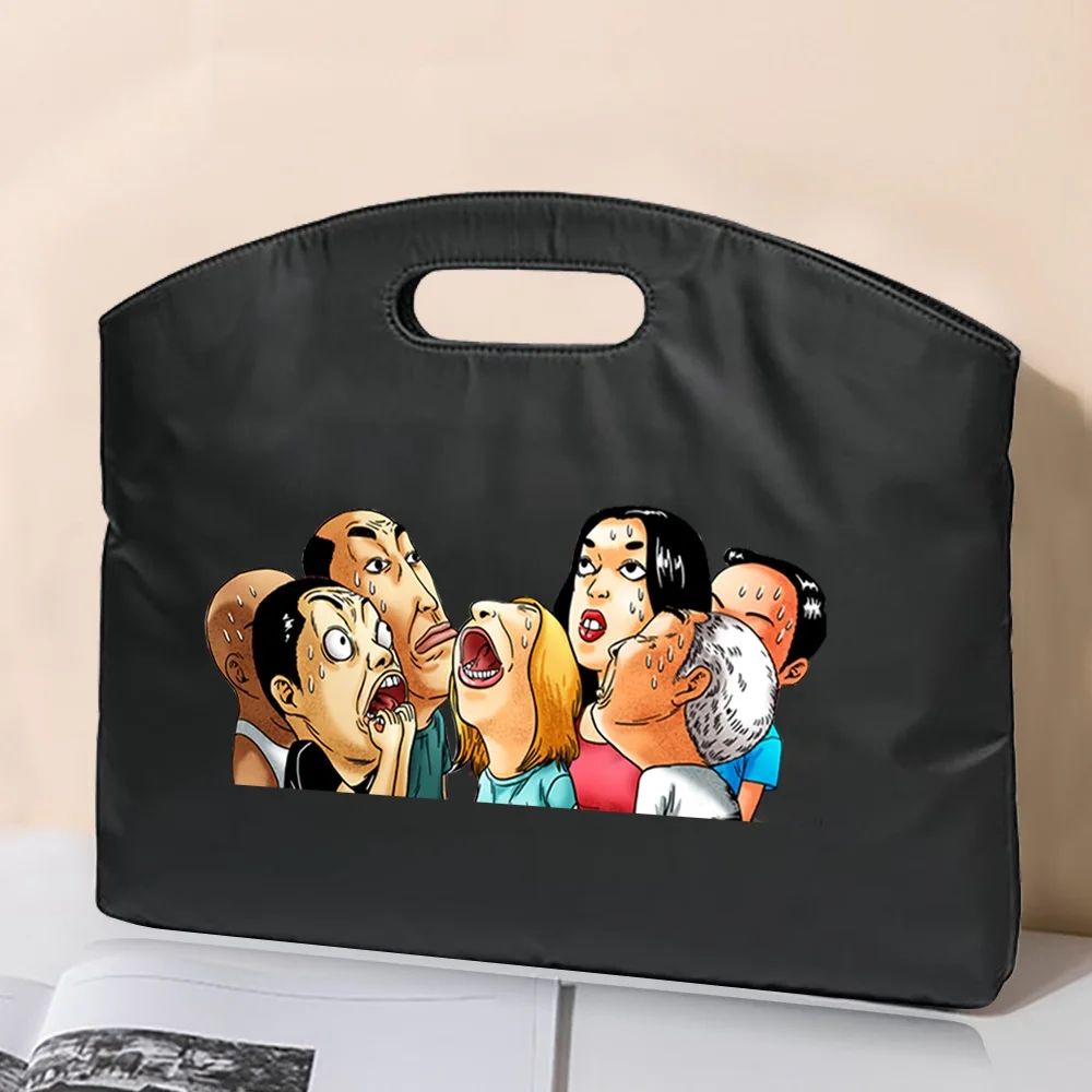 Sac fourre-tout imprimé dessin animé pour hommes et femmes, étui à bombes pour ordinateur portable, documents d\'affaires, portefeuille, fichier A4,