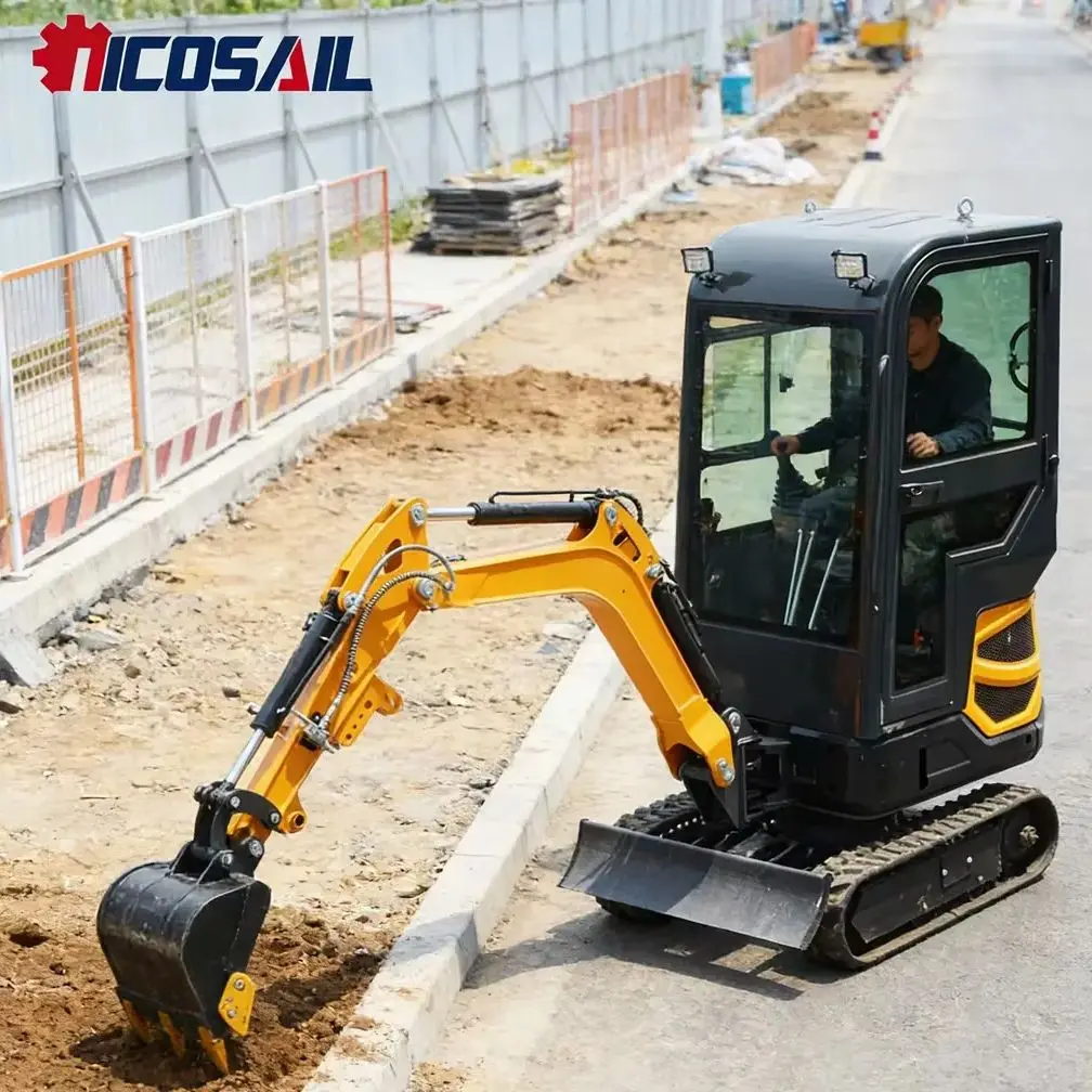 Neuer 1,8-Tonnen-Minibagger, kleiner landwirtschaftlicher Haushaltsbagger, kompakter Bagger mit mehreren Befestigung