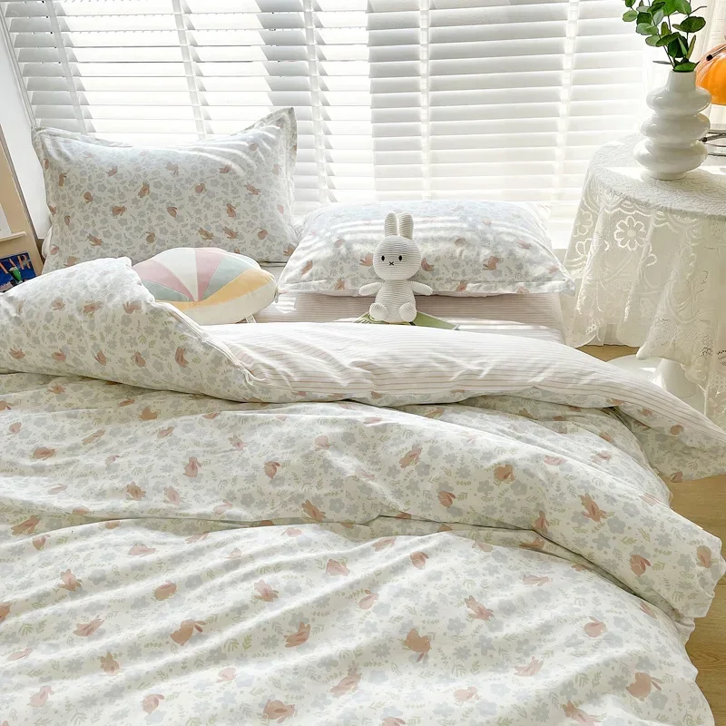 Small floral pure cotton duvet cover, single piece 150x215, double person 180x200x220x230, spring and autumn cotton duvet cover