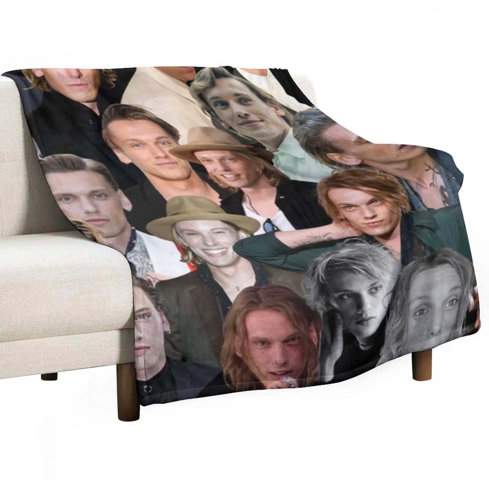 

Jamie Campbell Bower photo collage Throw Blanket Dorm Room Essentials Soft Bed Blankets Decorative Blankets