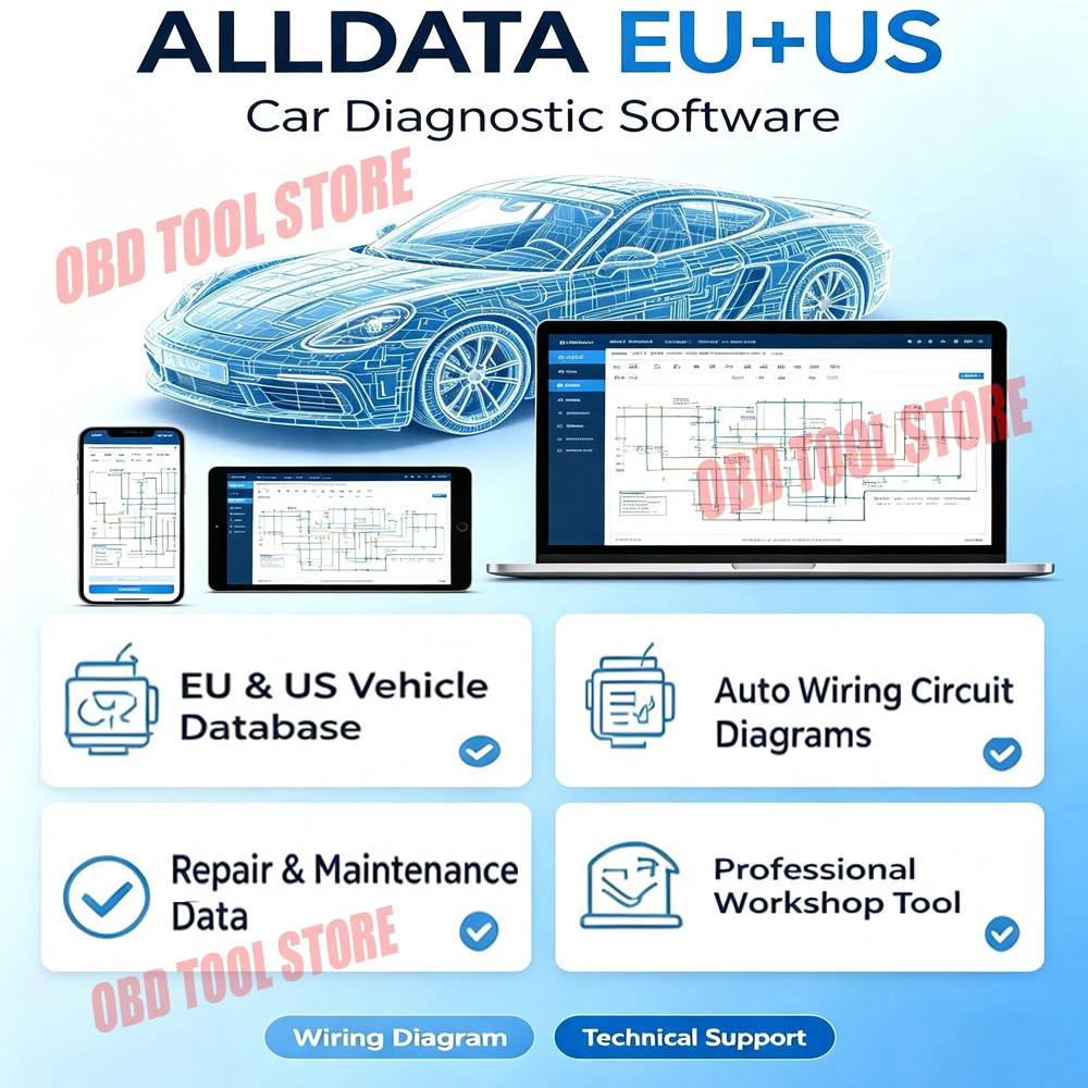 ALLDATA EU+US Auto Repair Software Complete EU US Vehicle Database Professional Car Wiring Diagram Repair Maintenance