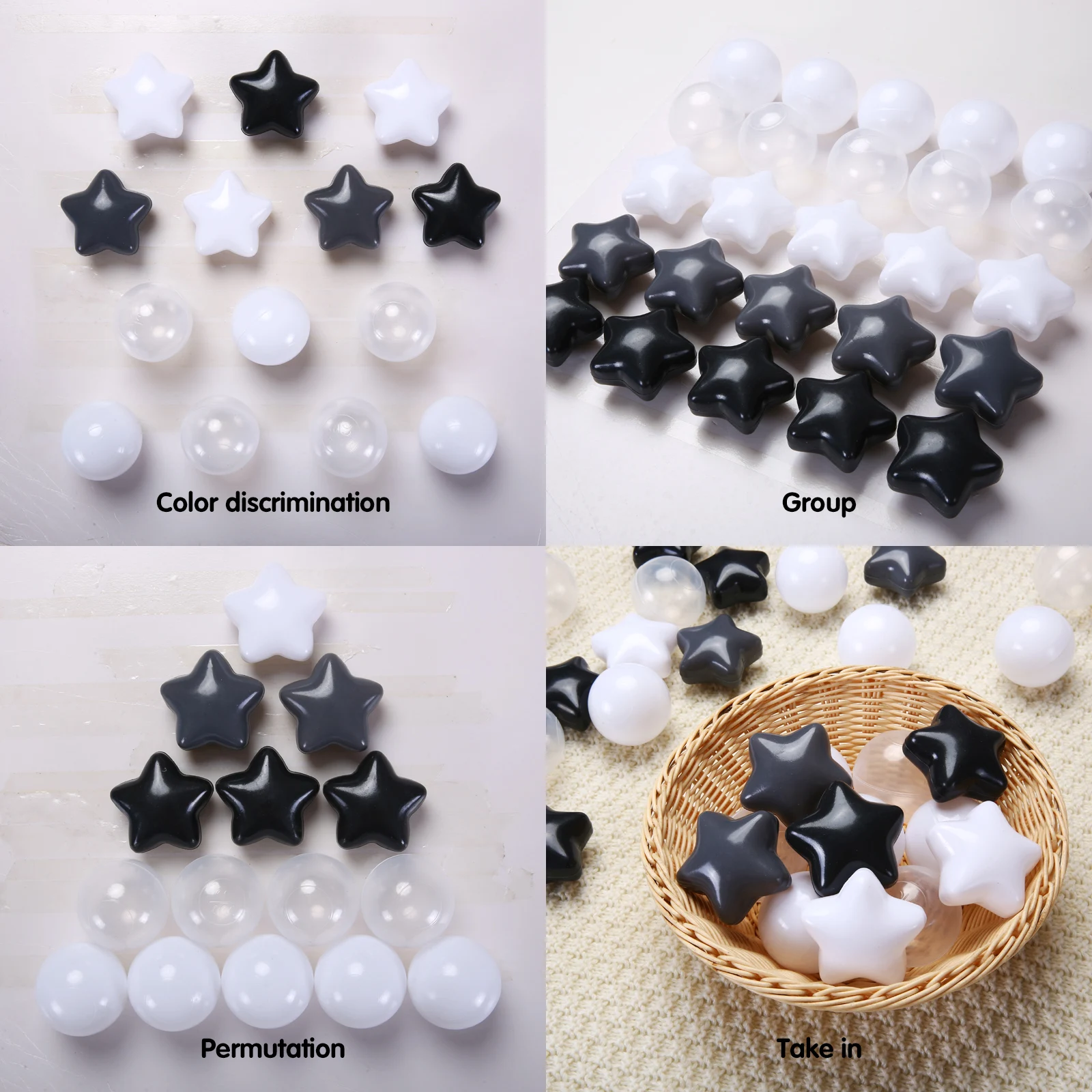 5.5cm 100pcs Multicolour Crush Proof Ball Pit Balls Children's Toy Balls for kids With bag Holiday& Children's Birthday Gifts