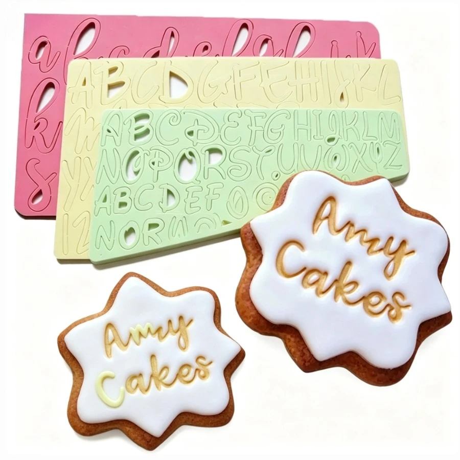 Cake Tools Alphabet Number Embossed Letter Cutter Mold Cookie Stamp Fondant Decorating Tools for DIY Birthday Wedding Baking