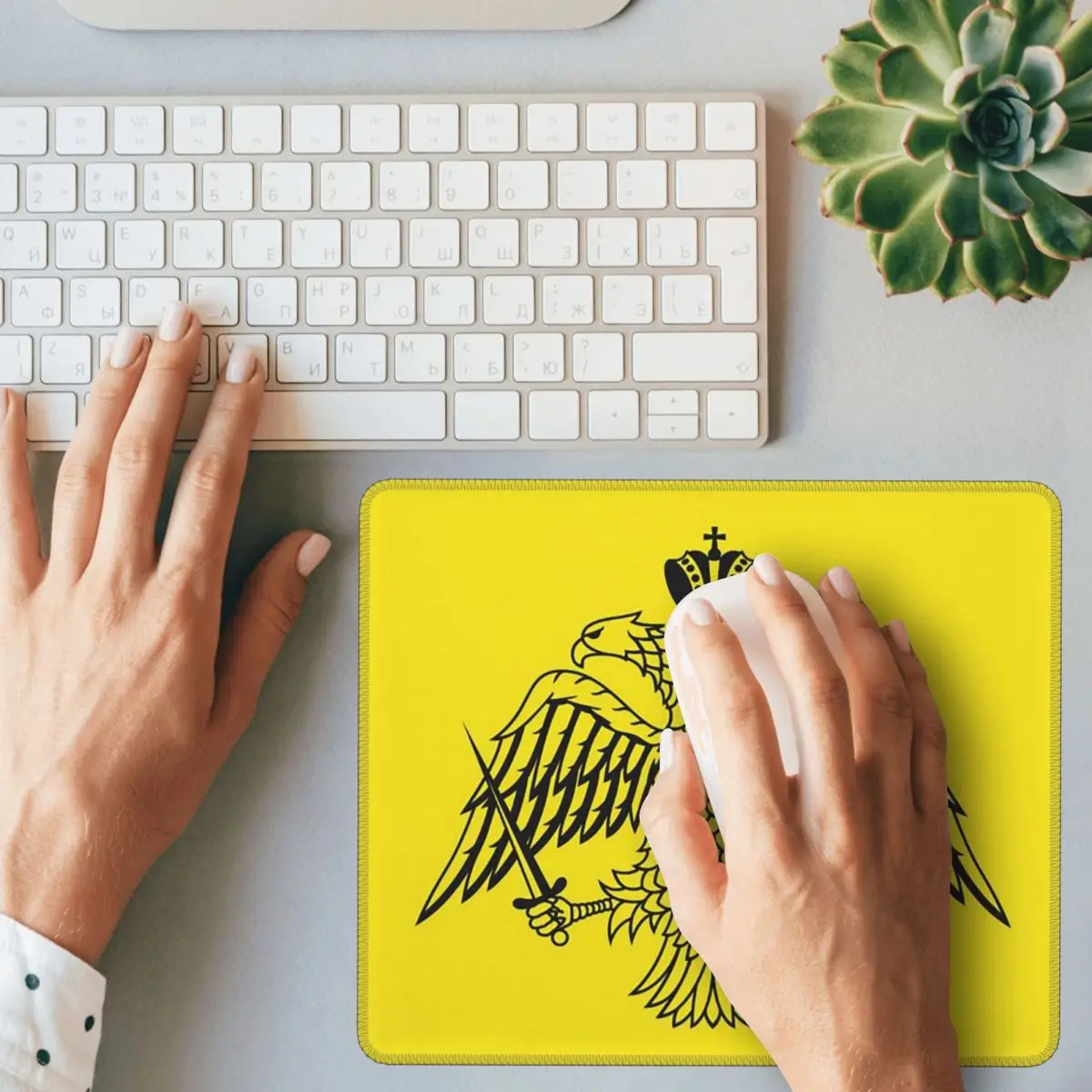 그리스 정교회의 비잔틴 황제 깃발 쿠션 커버 마우스 패드 컴퓨터 키보드 마우스 매트 게이머 PC 데스크 매트