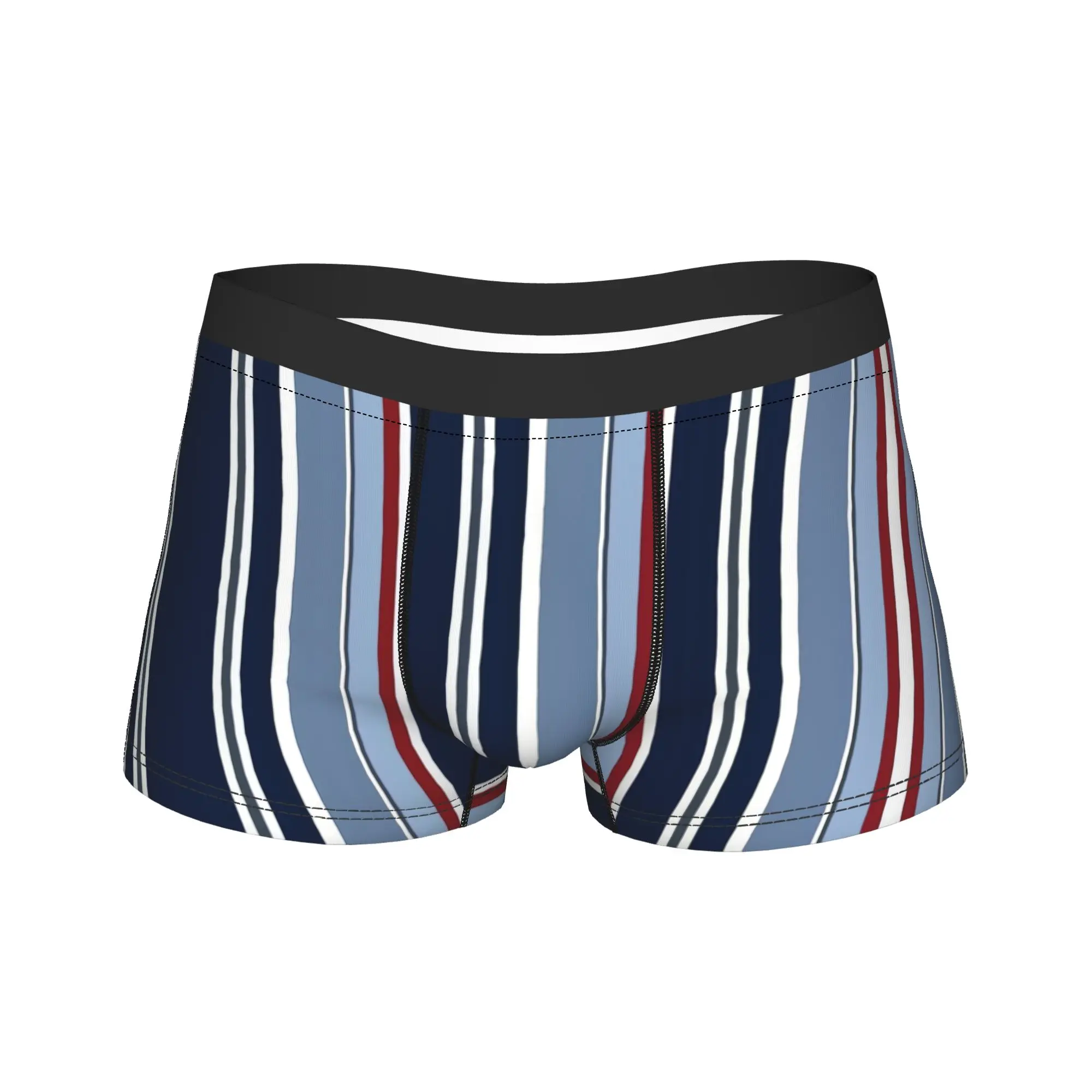 

College Style Striped Underwear Male Underpants Customs Comfortable Trunk Hot Sale Boxer Brief Big Size 2XL