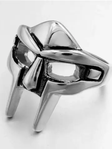 Goth Hip Hop MF DOOM Mask Rings For Men Gladiator Punk Style Egyptian Pharaoh Male Ring Classic Retro Jewelry Party Accessories