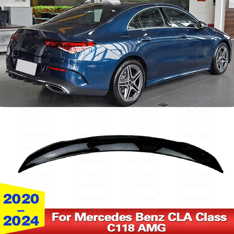 For Mercedes Benz CLA Class C118 AMG 2020-2023 2024 ABS Car Rear Trunk Spoiler Wings Body Kit Tuning Exterior Accessories