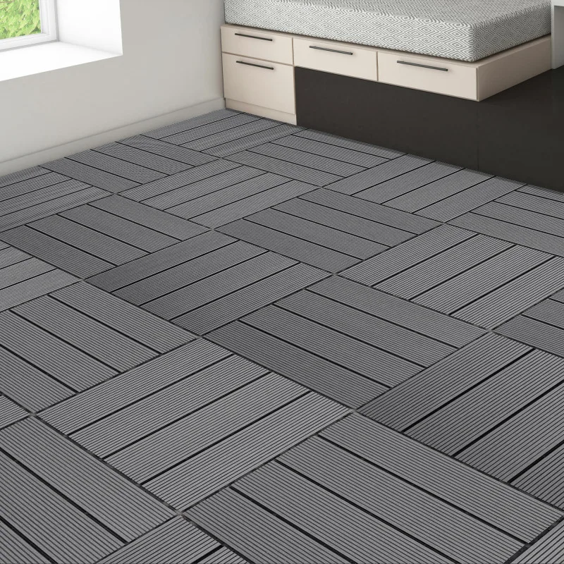

Heavy Duty Recyclable Wood Plastic DIY Interlocking Deck Tiles Waterproof Indoor Outdoor Flooring